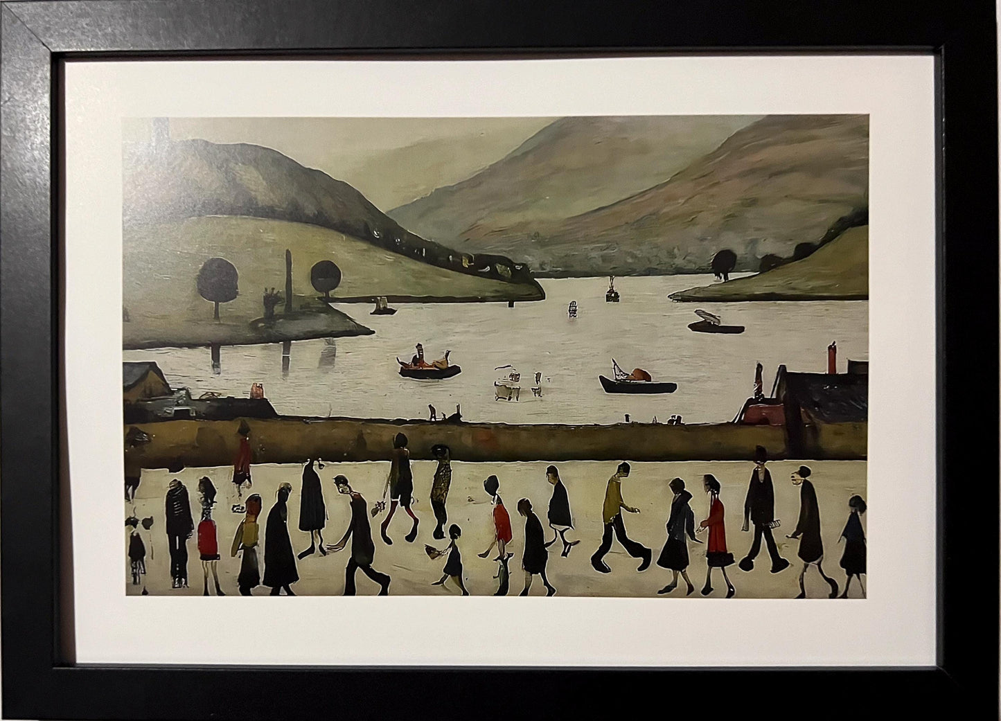 Lake Windermere - Lowry Style A4 Size Giclée Art Print. Available Framed or Unframed.
