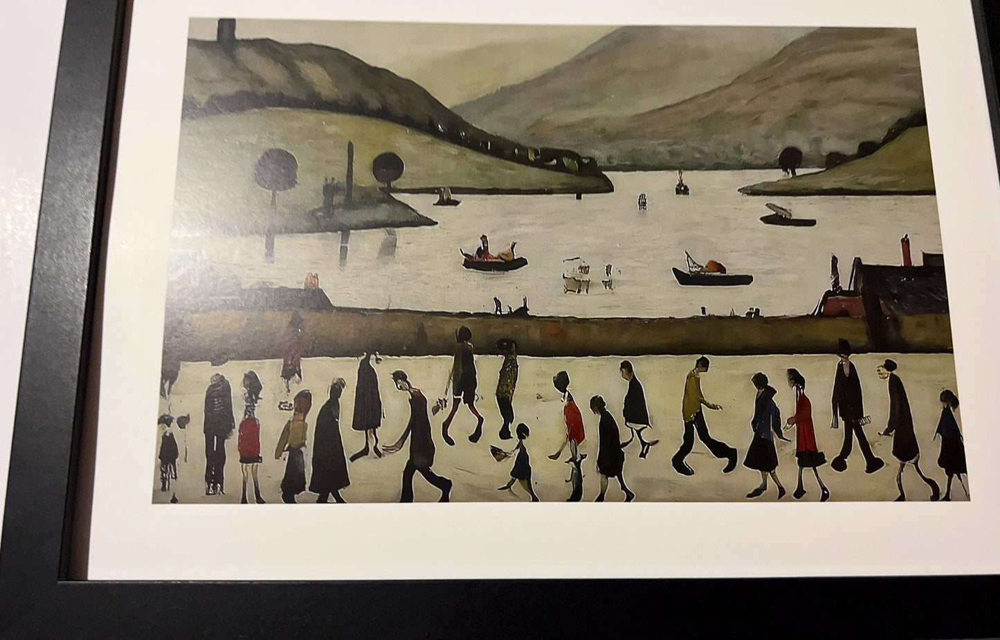 Lake Windermere - Lowry Style A4 Size Giclée Art Print. Available Framed or Unframed.