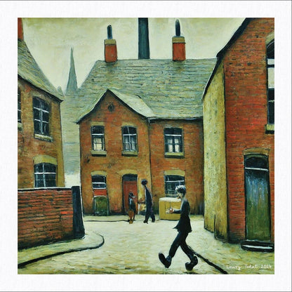 Parcel Man - Lowry Style Giclée Art Print. Available Mounted/Framed or Unframed