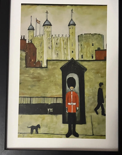 On Guard Tower of London - Lowry Style A4 Size Giclée Art Print. Available Framed or Unframed.