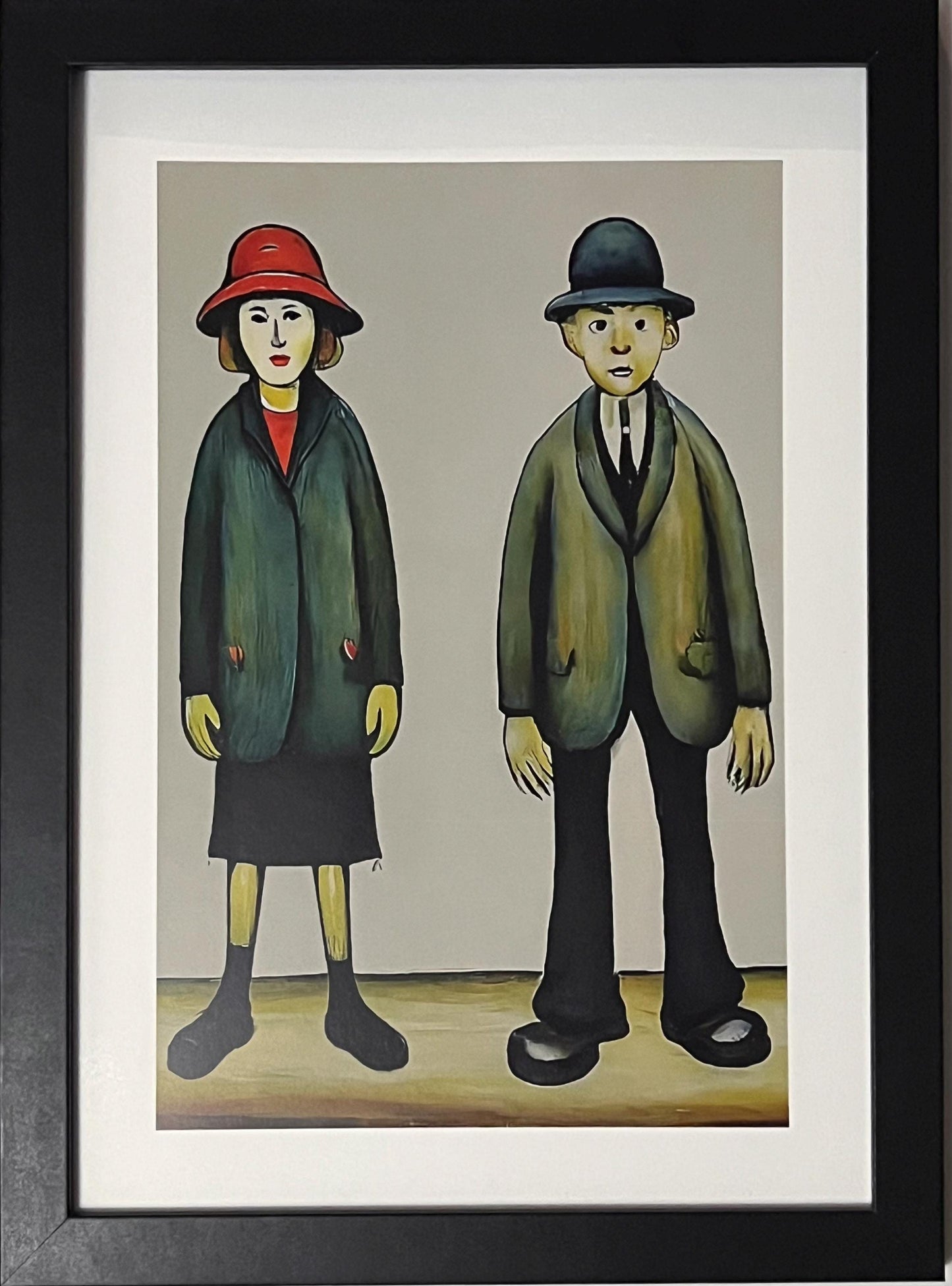 A "Happy" Couple - Lowry Style A4 Size Giclée Art Print. Available Framed or Unframed.