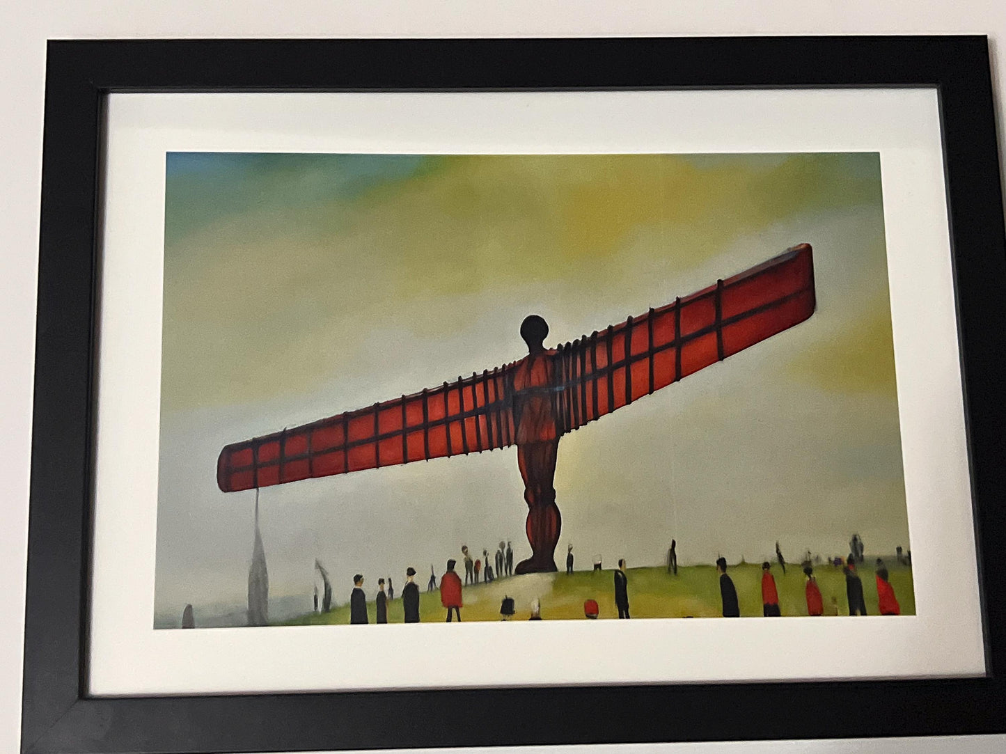 Angel Of The North - Lowry Style A4 Size Giclée Art Print. Available Framed or Unframed.