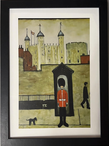 On Guard Tower of London - Lowry Style A4 Size Giclée Art Print. Available Framed or Unframed.