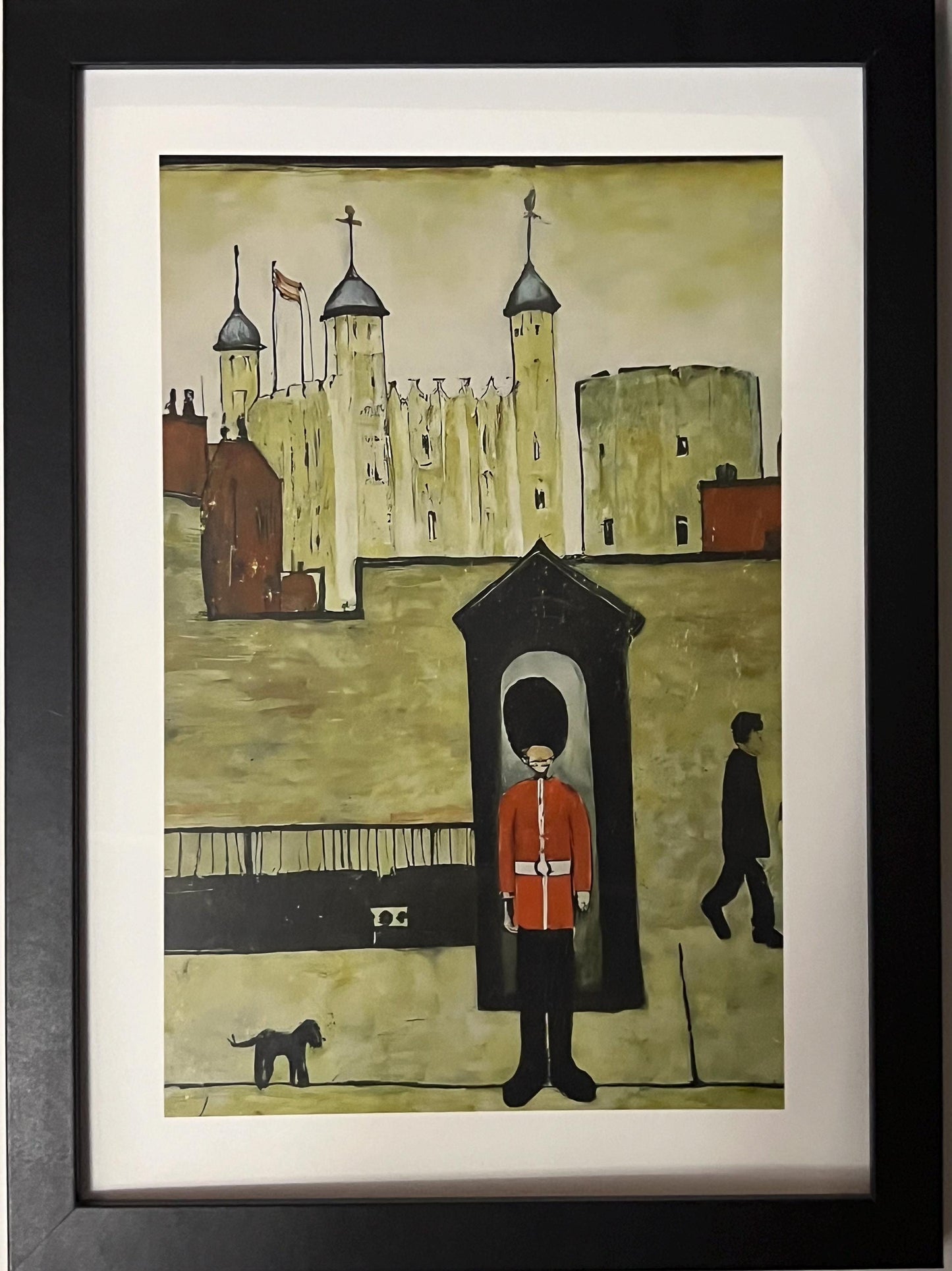 On Guard Tower of London - Lowry Style A4 Size Giclée Art Print. Available Framed or Unframed.
