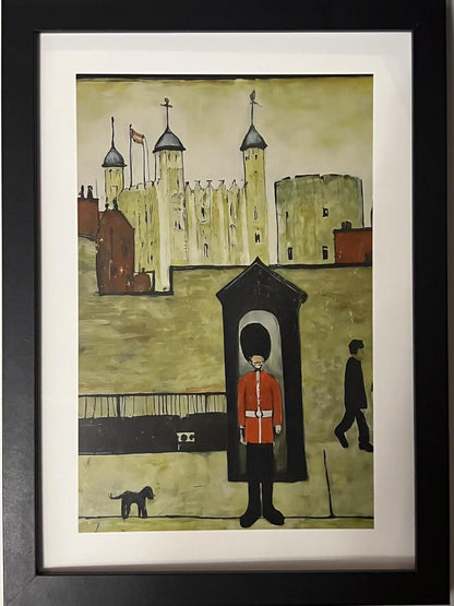 On Guard Tower of London - Lowry Style A4 Size Giclée Art Print. Available Framed or Unframed.