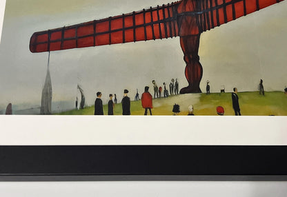 Angel Of The North - Lowry Style A4 Size Giclée Art Print. Available Framed or Unframed.