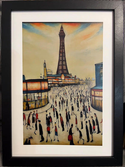 Blackpool Tower - Lowry Style A4 Size Giclée Art Print. Available Framed or Unframed.