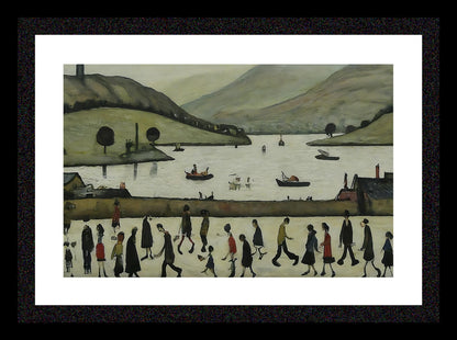 Lake Windermere - Lowry Style A4 Size Giclée Art Print. Available Framed or Unframed.