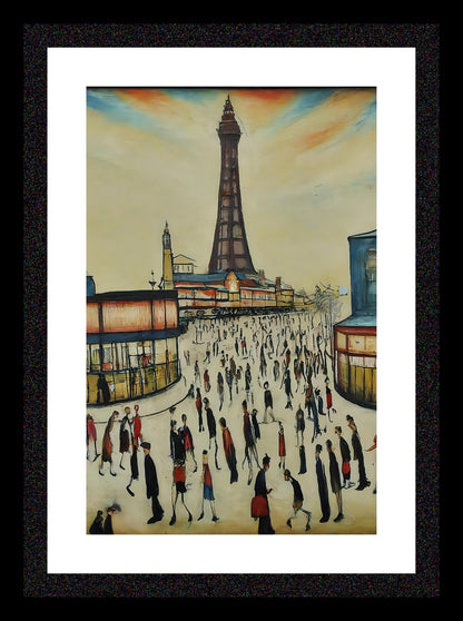 Blackpool Tower - Lowry Style A4 Size Giclée Art Print. Available Framed or Unframed.