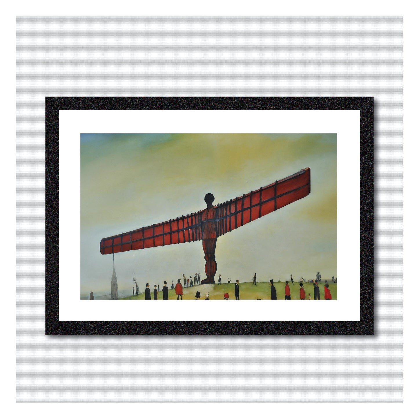 Angel Of The North - Lowry Style A4 Size Giclée Art Print. Available Framed or Unframed.