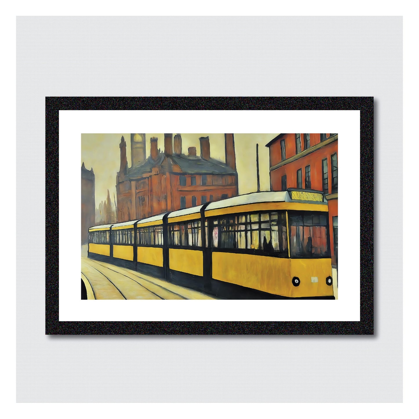 Metrolink Tram - Lowry Style A4 Size Giclée Art Print. Available Framed or Unframed.