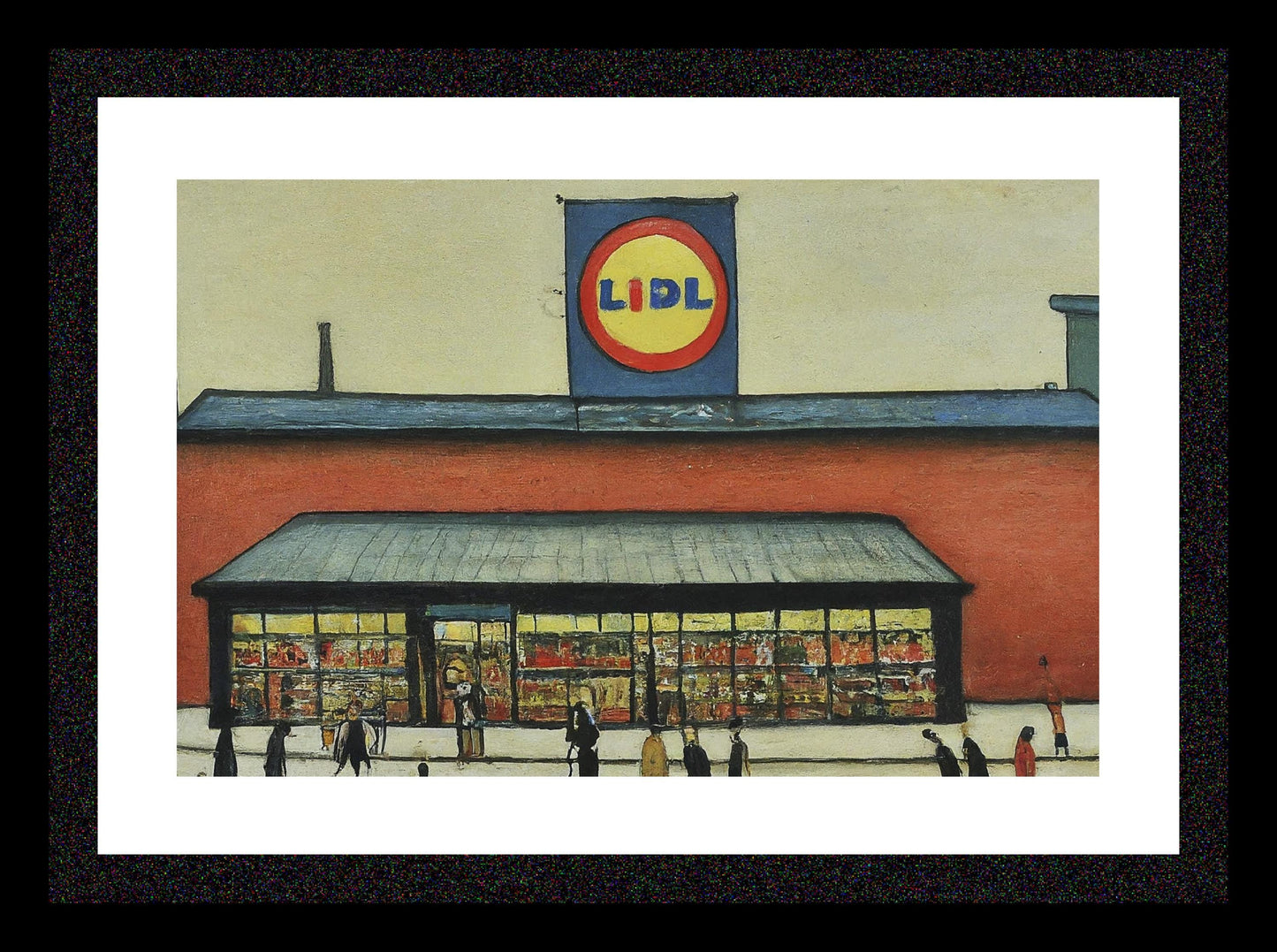 Lidl - A4 Size Giclée Art Print. Lowry Style Art Print. Available Framed or Unframed.