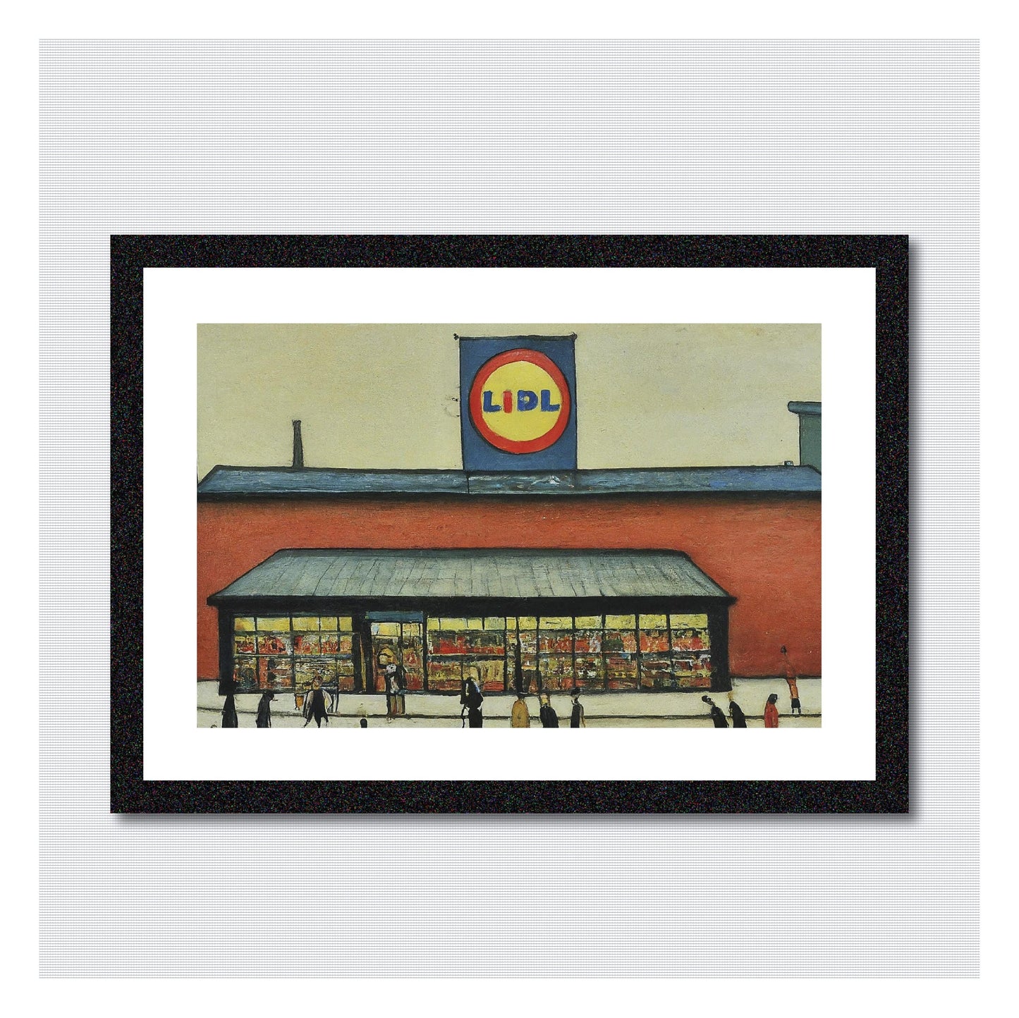 Lidl - A4 Size Giclée Art Print. Lowry Style Art Print. Available Framed or Unframed.