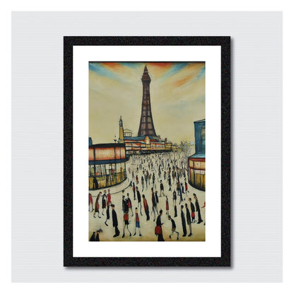 Blackpool Tower - Lowry Style A4 Size Giclée Art Print. Available Framed or Unframed.