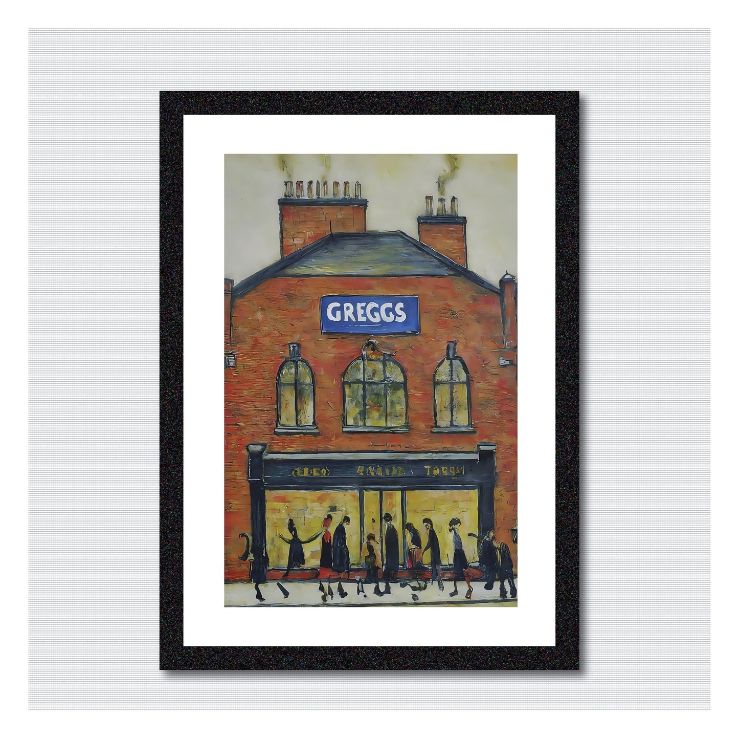 Greggs - A4 Size Giclée Art Print. Lowry Style Art Print. Available Framed or Unframed.