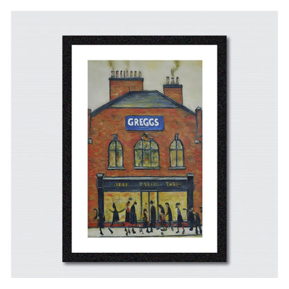 Greggs - A4 Size Giclée Art Print. Lowry Style Art Print. Available Framed or Unframed.