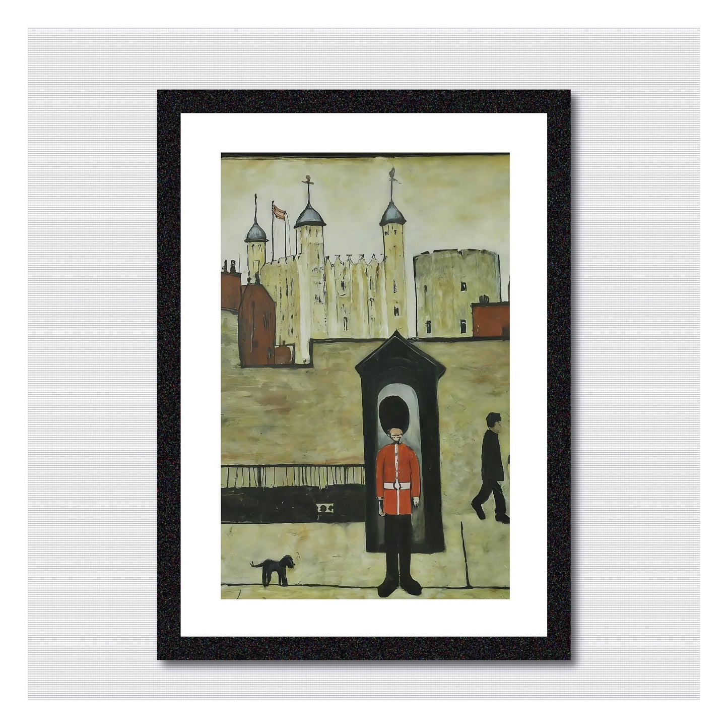 On Guard Tower of London - Lowry Style A4 Size Giclée Art Print. Available Framed or Unframed.