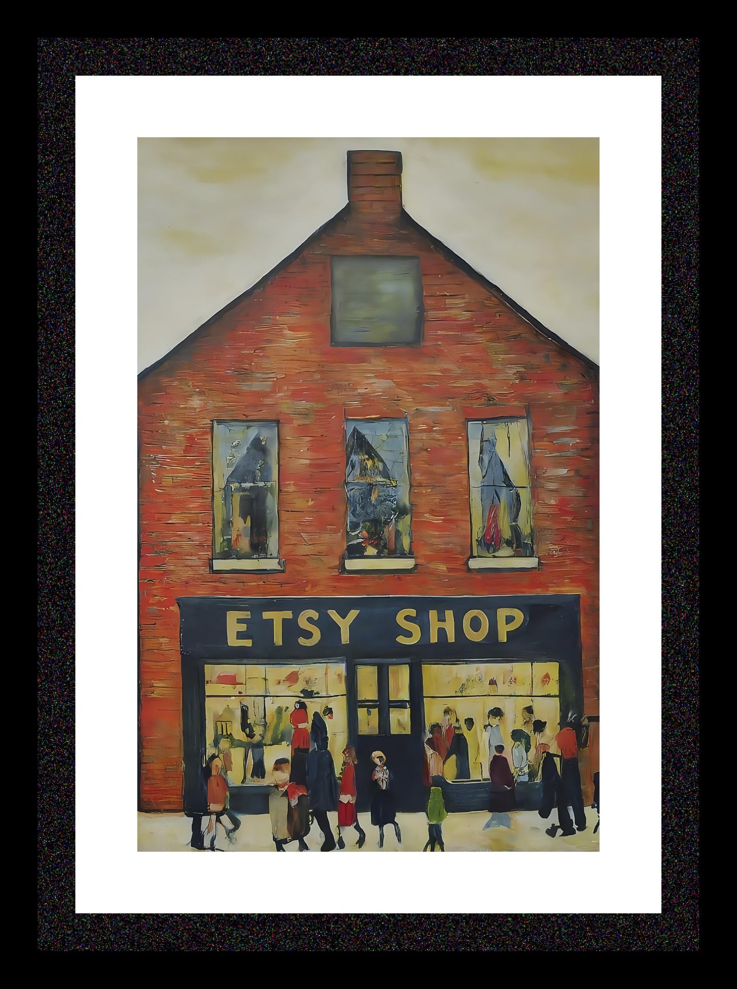 Etsy Shop - Lowry Style A4 Size Giclée Art Print. Available Framed or Unframed.