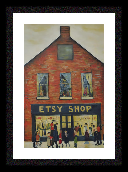 Etsy Shop - Lowry Style A4 Size Giclée Art Print. Available Framed or Unframed.