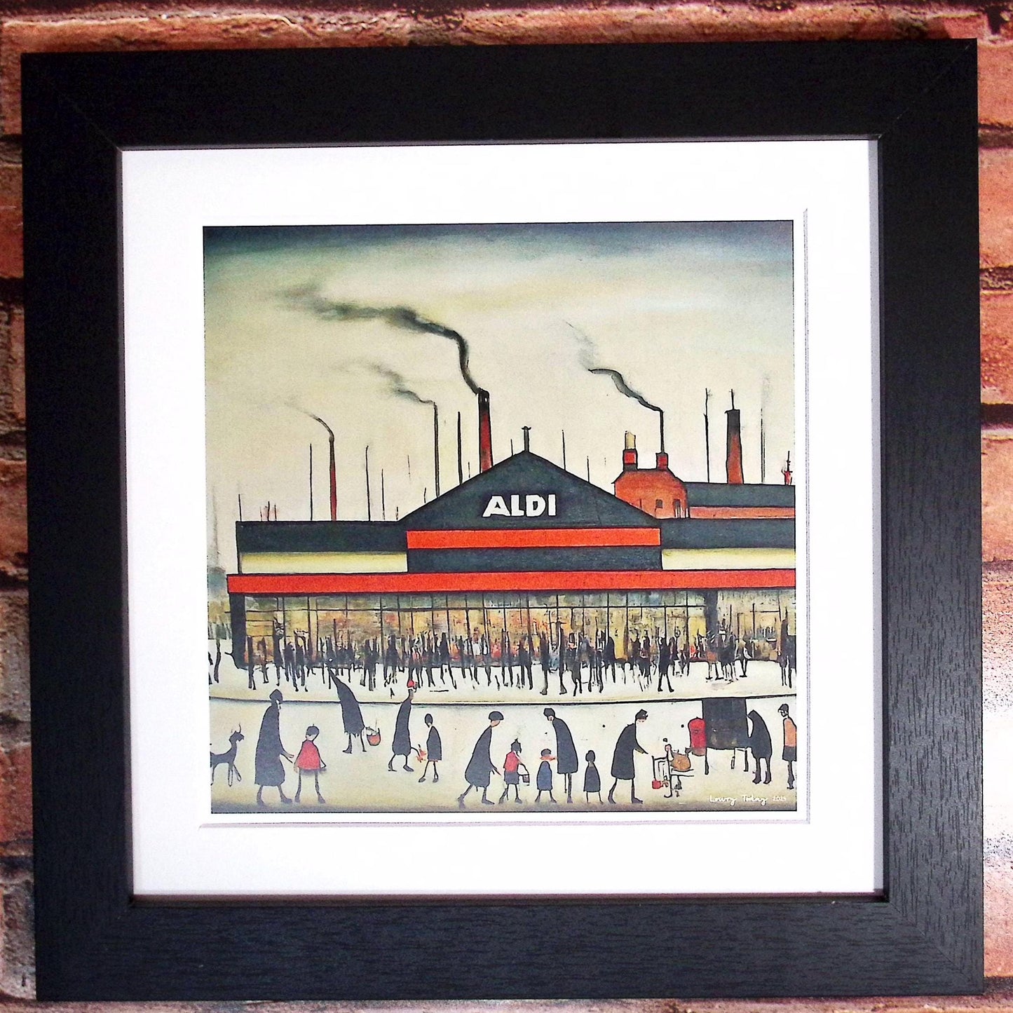 Aldi - Lowry Style Giclée Art Print. Available Framed/Mounted or Unframed