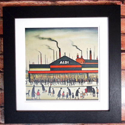 Aldi - Lowry Style Giclée Art Print. Available Framed/Mounted or Unframed