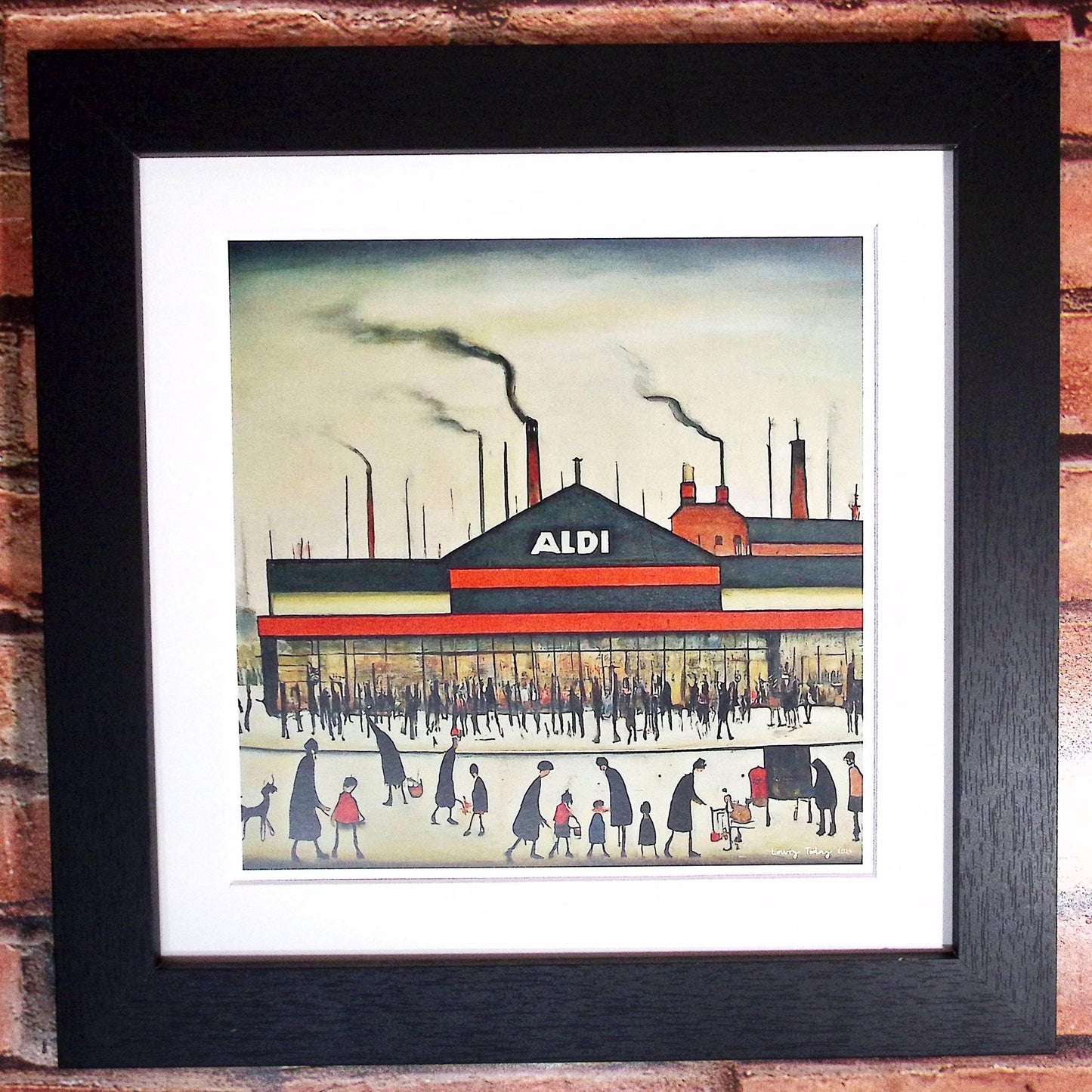 Aldi - Lowry Style Giclée Art Print. Available Framed/Mounted or Unframed