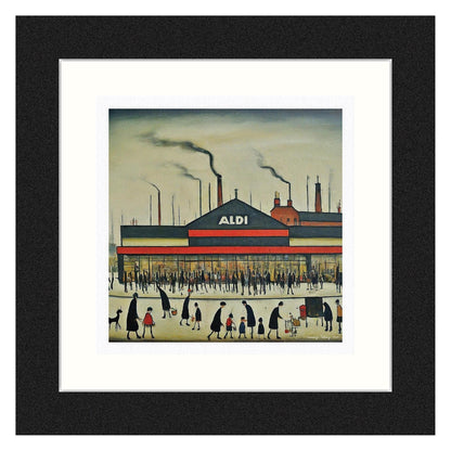 Aldi - Lowry Style Giclée Art Print. Available Framed/Mounted or Unframed