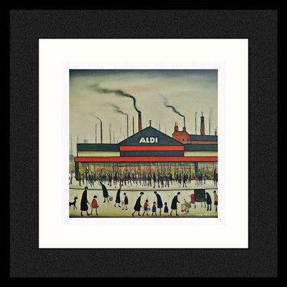 Aldi - Lowry Style Giclée Art Print. Available Framed/Mounted or Unframed