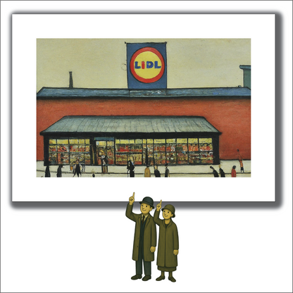 Lidl - A4 Size Giclée Art Print. Lowry Style Art Print. Available Framed or Unframed.