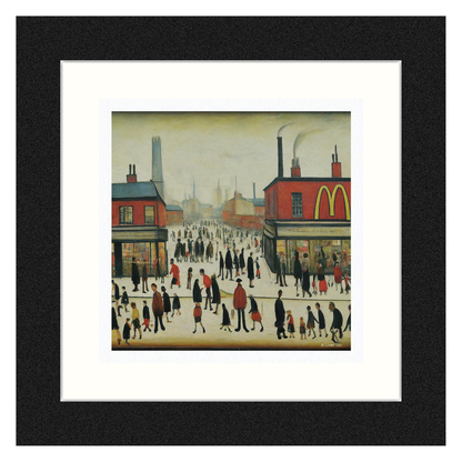 McDonalds - Lowry Style Giclée Art Print. Available Framed/Mounted or Unframed