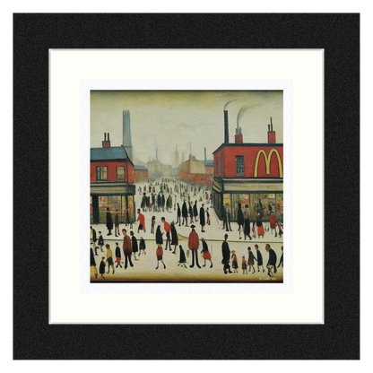 McDonalds - Lowry Style Giclée Art Print. Available Framed/Mounted or Unframed