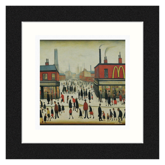 McDonalds - Lowry Style Giclée Art Print. Available Framed/Mounted or Unframed