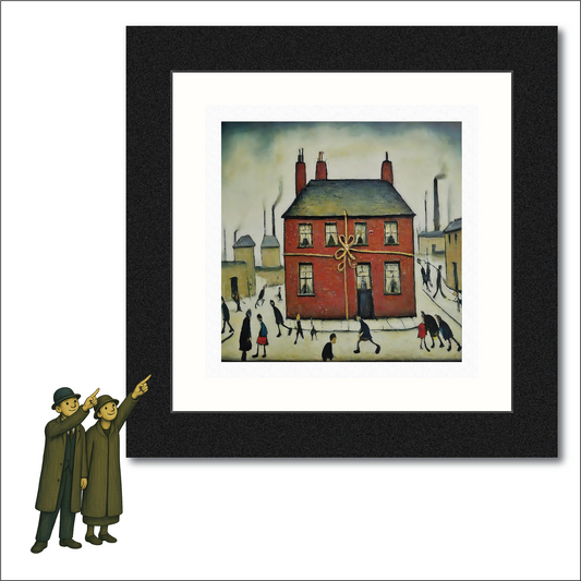 New Home Lowry Style Art - Giclée Print. Available Mounted/Framed or Unframed