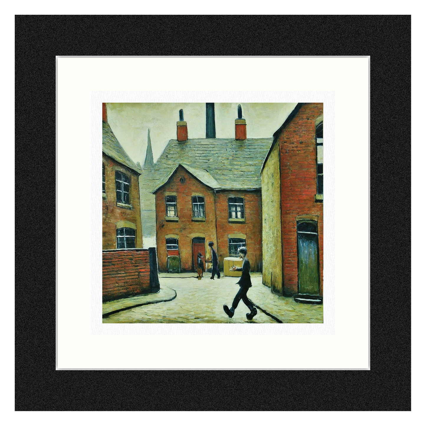 Parcel Man - Lowry Style Giclée Art Print. Available Mounted/Framed or Unframed