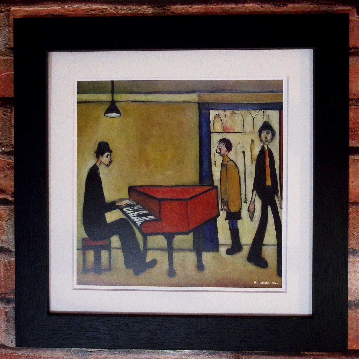 Piano Man Lowry Style Giclée Art Print. Available Framed/Mounted or Unframed