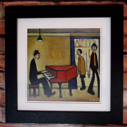 Piano Man Lowry Style Giclée Art Print. Available Framed/Mounted or Unframed