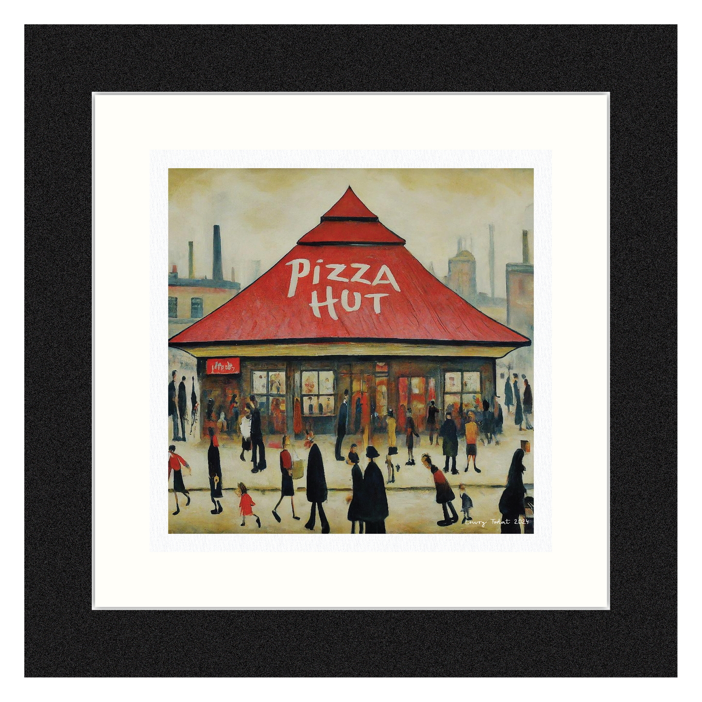 Pizza Hut - Lowry Style Giclée Art Print. Available Framed/Mounted or Unframed.