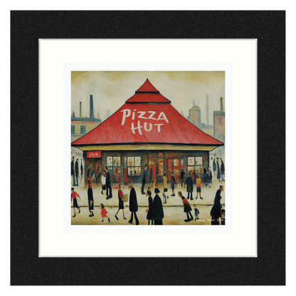 Pizza Hut - Lowry Style Giclée Art Print. Available Framed/Mounted or Unframed.