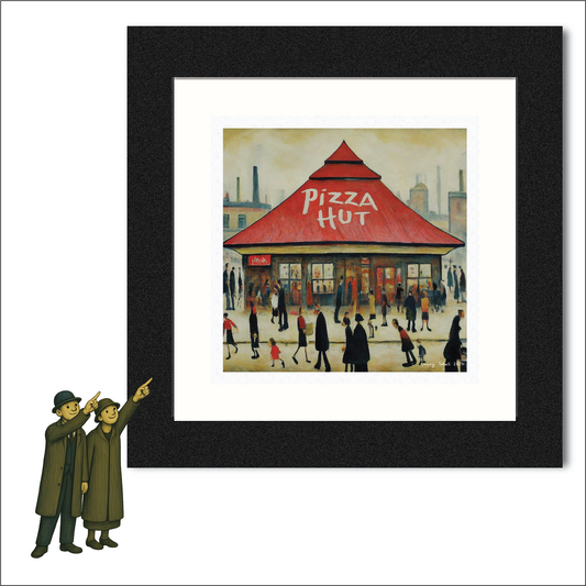 Pizza Hut - Lowry Style Giclée Art Print. Available Framed/Mounted or Unframed.