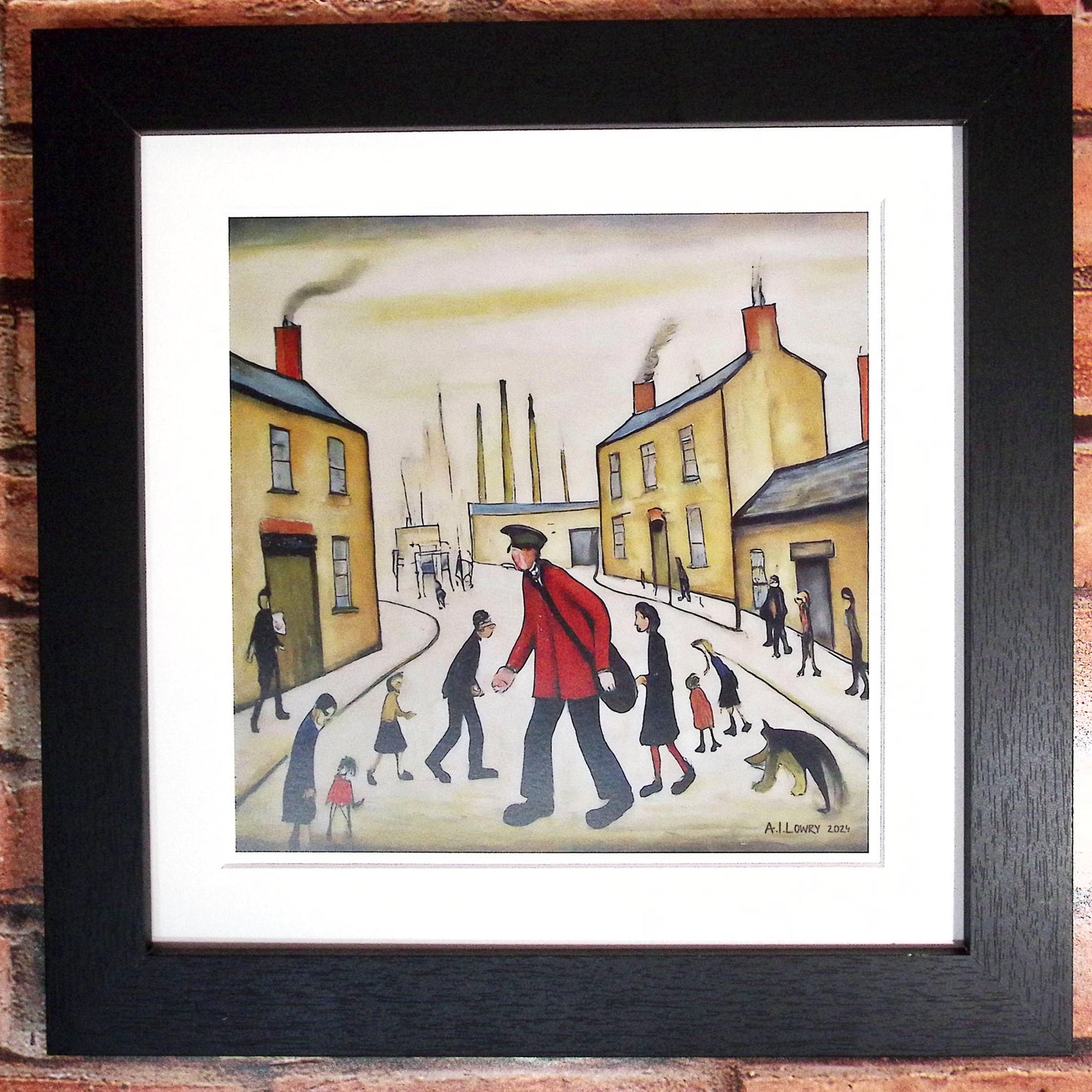 A Postman's Round Lowry Style Art Giclée Print Avaiable Mounted/Framed or Unframed.