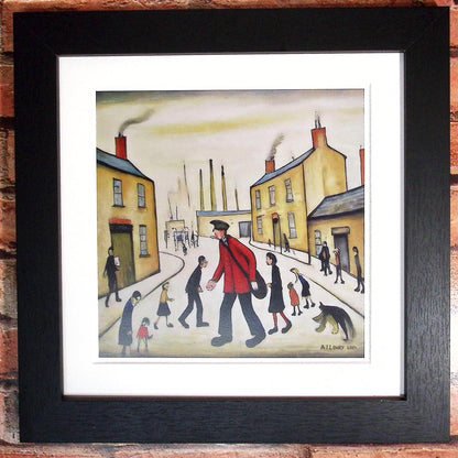 A Postman's Round Lowry Style Art Giclée Print Avaiable Mounted/Framed or Unframed.