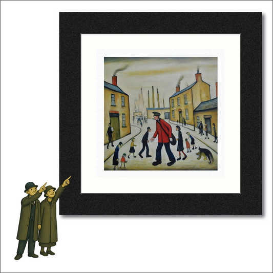 A Postman's Round Lowry Style Art Giclée Print Avaiable Mounted/Framed or Unframed.