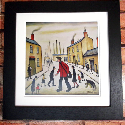 A Postman's Round Lowry Style Art Giclée Print Avaiable Mounted/Framed or Unframed.