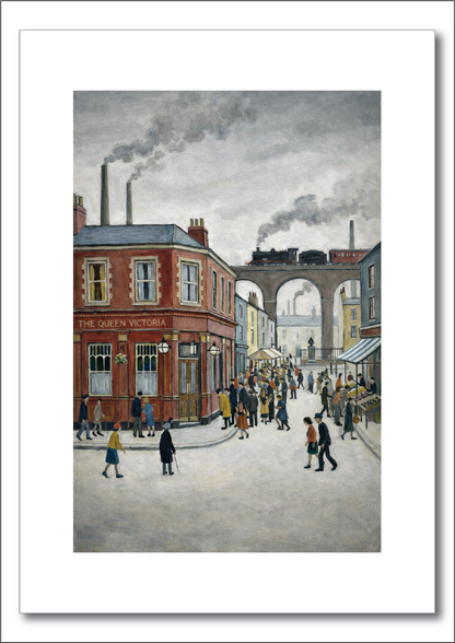 The Queen Vic Pub - Lowry Style A4 Size Giclée Art Print. Available Framed or Unframed