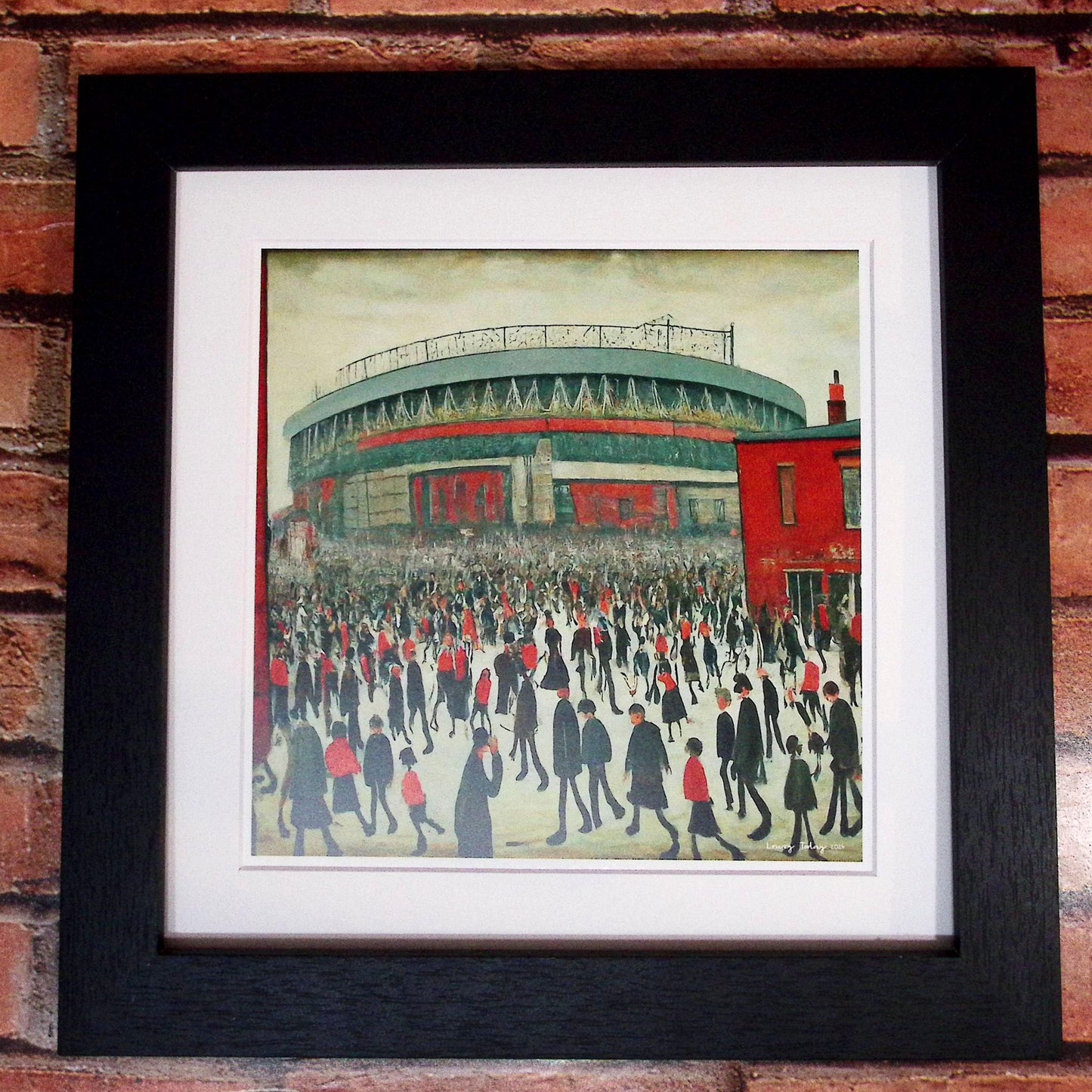 The "Red" Stadium - Lowry Style Giclée Art Print. Available Mounted/Framed or Unframed