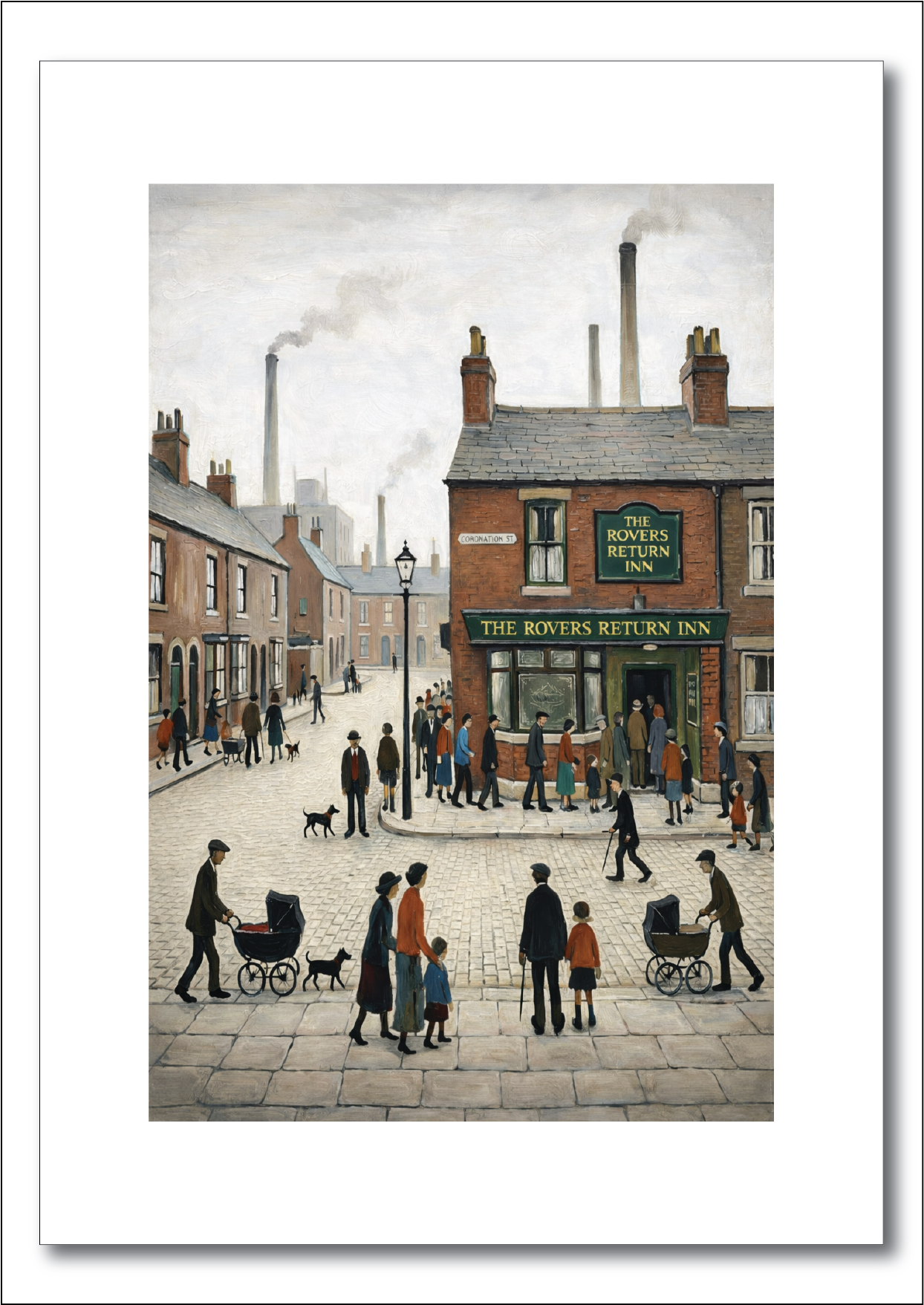 The Rovers Return Inn - Lowry Style A4 Size Giclée Art Print. Available Framed or Unframed