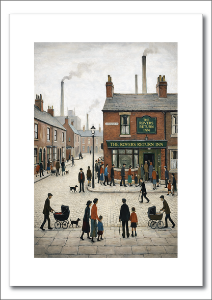 The Rovers Return Inn - Lowry Style A4 Size Giclée Art Print. Available Framed or Unframed