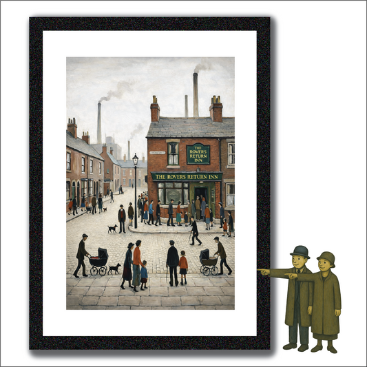 The Rovers Return Inn - Lowry Style A4 Size Giclée Art Print. Available Framed or Unframed