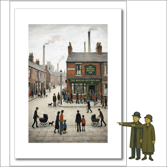 The Rovers Return Inn - Lowry Style A4 Size Giclée Art Print. Available Framed or Unframed