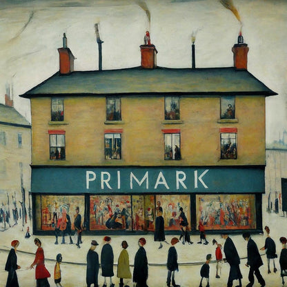 Primark - Lowry Style Giclée Art Print. Available Mounted/Framed or Unframed